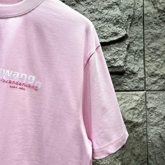 Alexander Wang Pink Printed Lettering T-Shirt - Picture 3 of 9